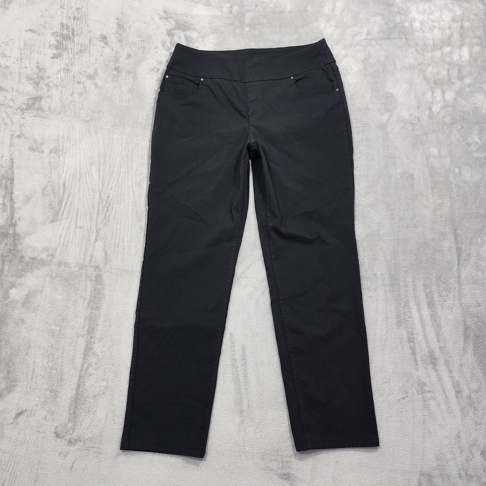 Vintage White Stag Pants Womens L Black Pull On Straight Ankle Jegging Stretch